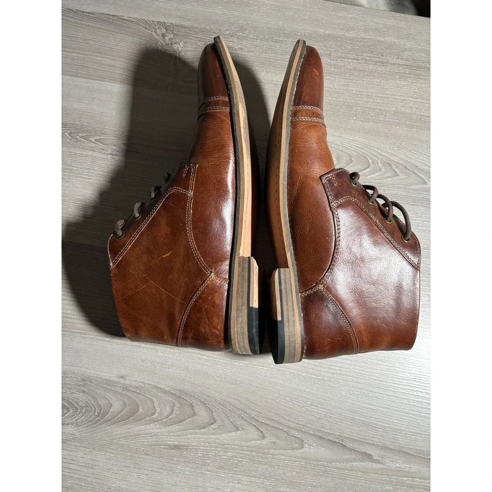 Steve Madden Mens 13 Kirve Brown Leather Cap Toe Chukka Boots Heritage Business